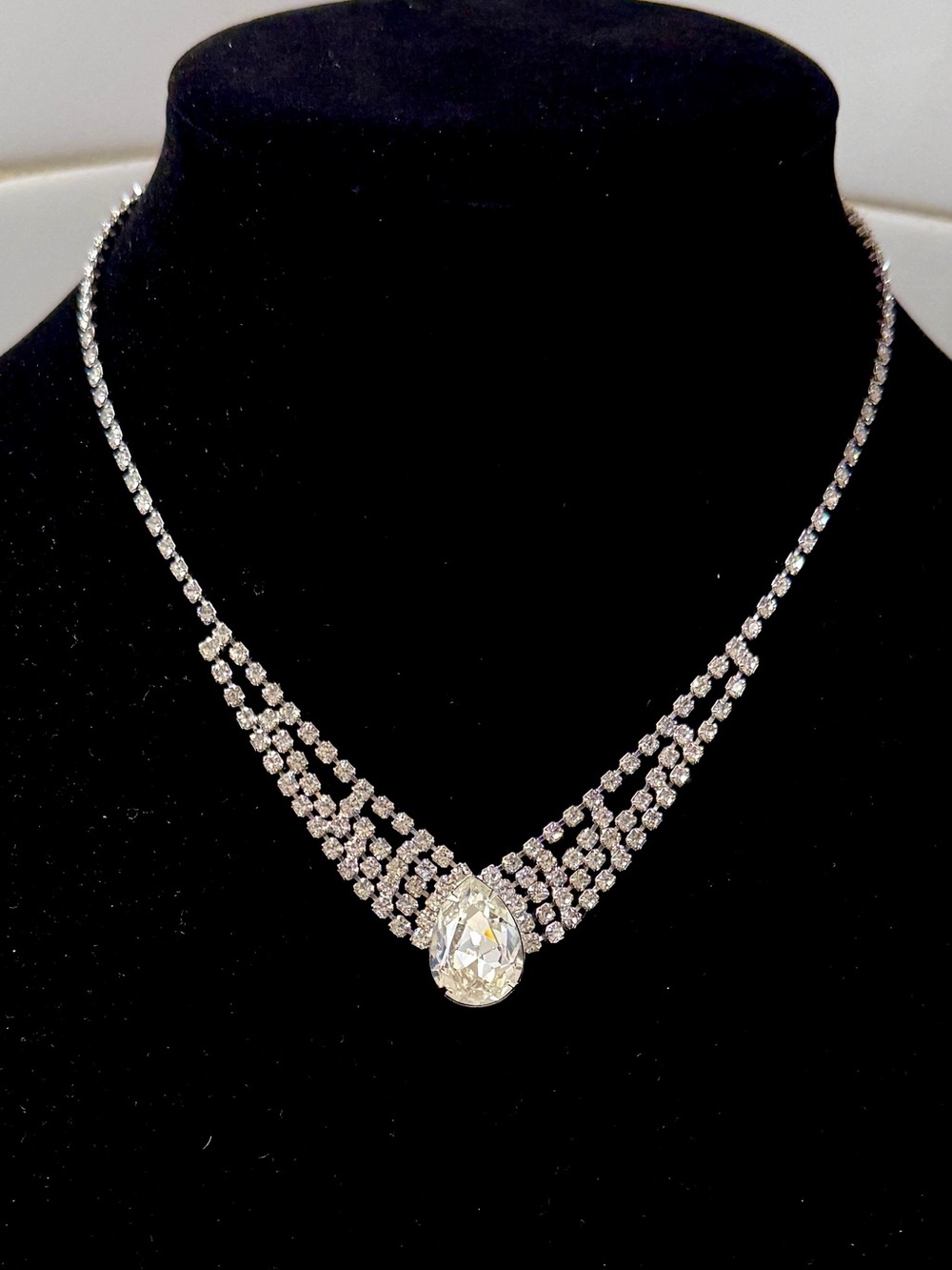 Eisenberg Rhinestone Crystal Statement Necklace